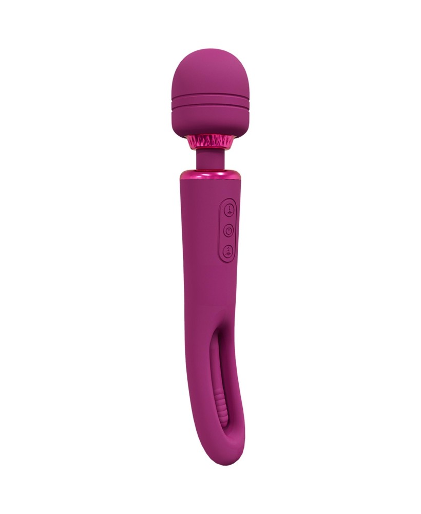 VIVE - Kiku - Rechargeable Double Ended Wand with Innovative G-Spot Flapping Stimulator - Pink