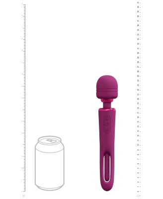 VIVE - Kiku - Rechargeable Double Ended Wand with Innovative G-Spot Flapping Stimulator - Pink