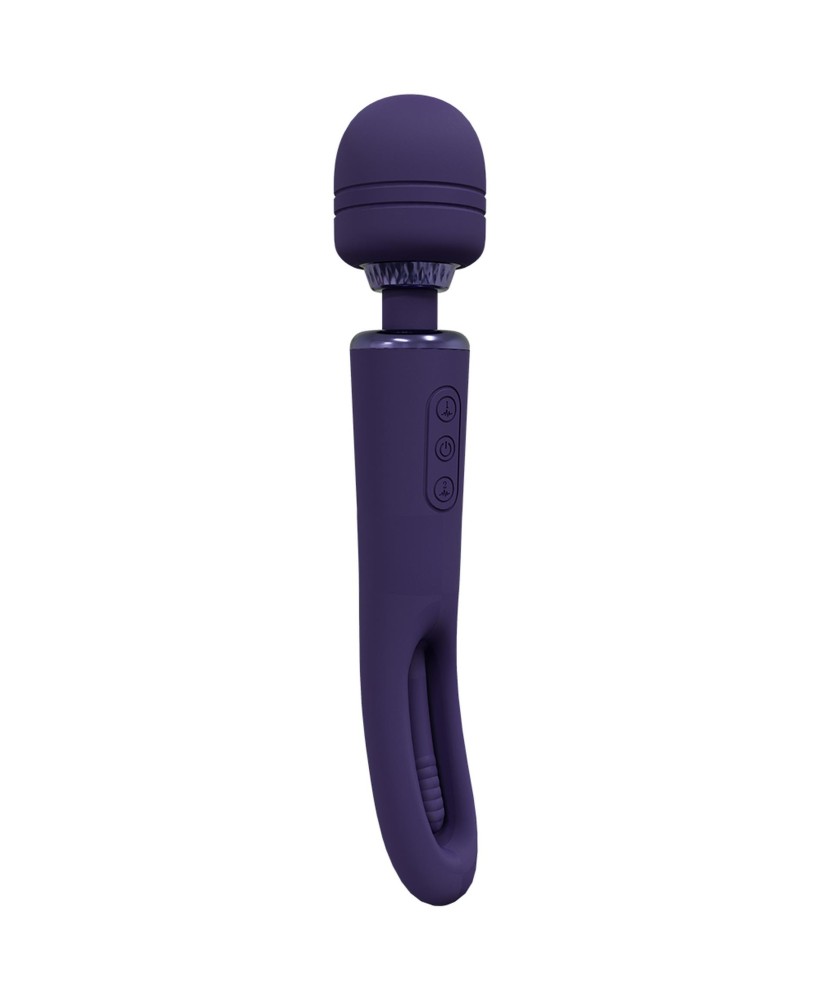 VIVE - Kiku - Rechargeable Double Ended Wand with Innovative G-Spot Flapping Stimulator - Purple