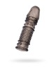 ToyFa XLover, Penis sleeve, for enlargement, TPE, transparent black, 13.5 cm