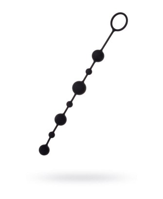 Anal beads Toyfa A-toys Coron, with balls, silicone, black, 35,9 cm