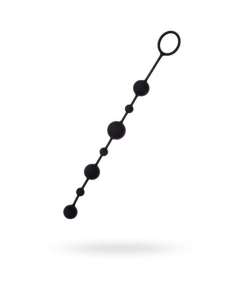 Anal beads Toyfa A-toys Coron, with balls, silicone, black, 35,9 cm