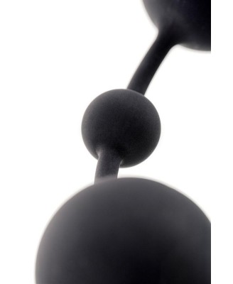Anal beads Toyfa A-toys Coron, with balls, silicone, black, 35,9 cm