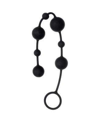 Anal beads Toyfa A-toys Coron, with balls, silicone, black, 35,9 cm