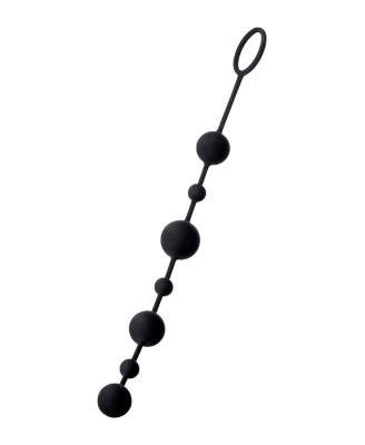Anal beads Toyfa A-toys Coron, with balls, silicone, black, 35,9 cm