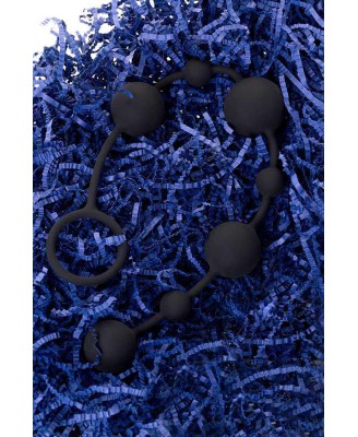 Anal beads Toyfa A-toys Coron, with balls, silicone, black, 35,9 cm