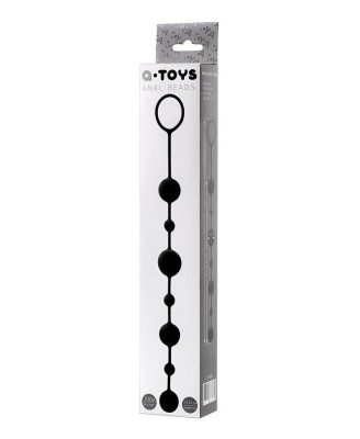 Anal beads Toyfa A-toys Coron, with balls, silicone, black, 35,9 cm