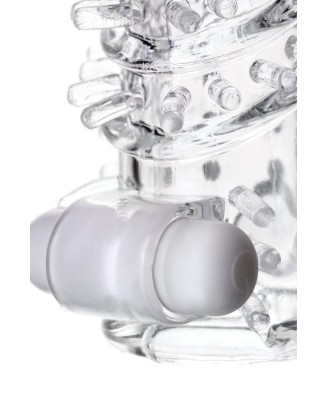Sleeve TOYFA A-Toys Fril, with vibro bullet, TPR, transparent, 13,4 cm