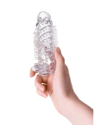Sleeve TOYFA A-Toys Fril, with vibro bullet, TPR, transparent, 13,4 cm