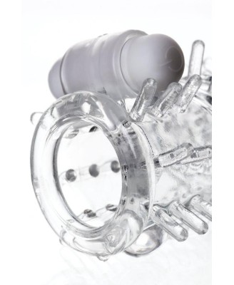 Sleeve TOYFA A-Toys Fril, with vibro bullet, TPR, transparent, 13,4 cm