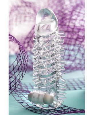 Sleeve TOYFA A-Toys Fril, with vibro bullet, TPR, transparent, 13,4 cm