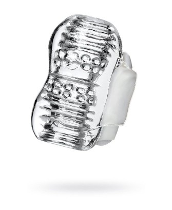 Lingam Khani, Vibrating Masturbator, TPE, Transparent, 9 cm