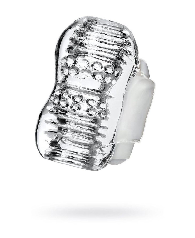 Lingam Khani, Vibrating Masturbator, TPE, Transparent, 9 cm