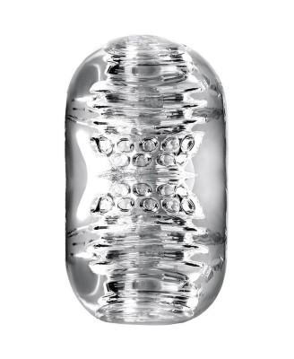 Lingam Khani, Vibrating Masturbator, TPE, Transparent, 9 cm