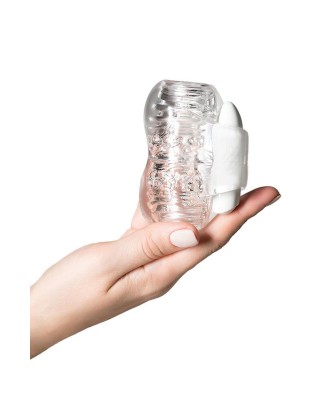 Lingam Khani, Vibrating Masturbator, TPE, Transparent, 9 cm