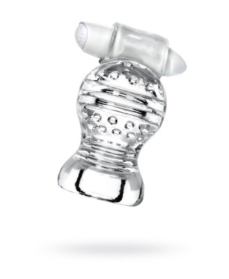 Lingam Shakti, Vibrating Masturbator, TPE, Transparent, 9 cm