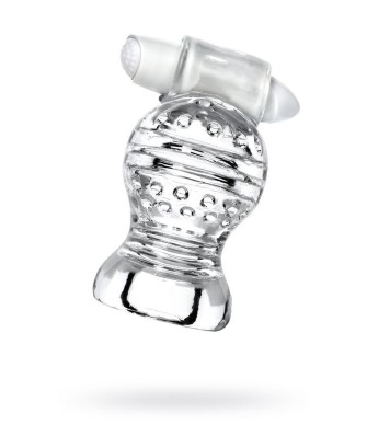 Lingam Shakti, Vibrating Masturbator, TPE, Transparent, 9 cm