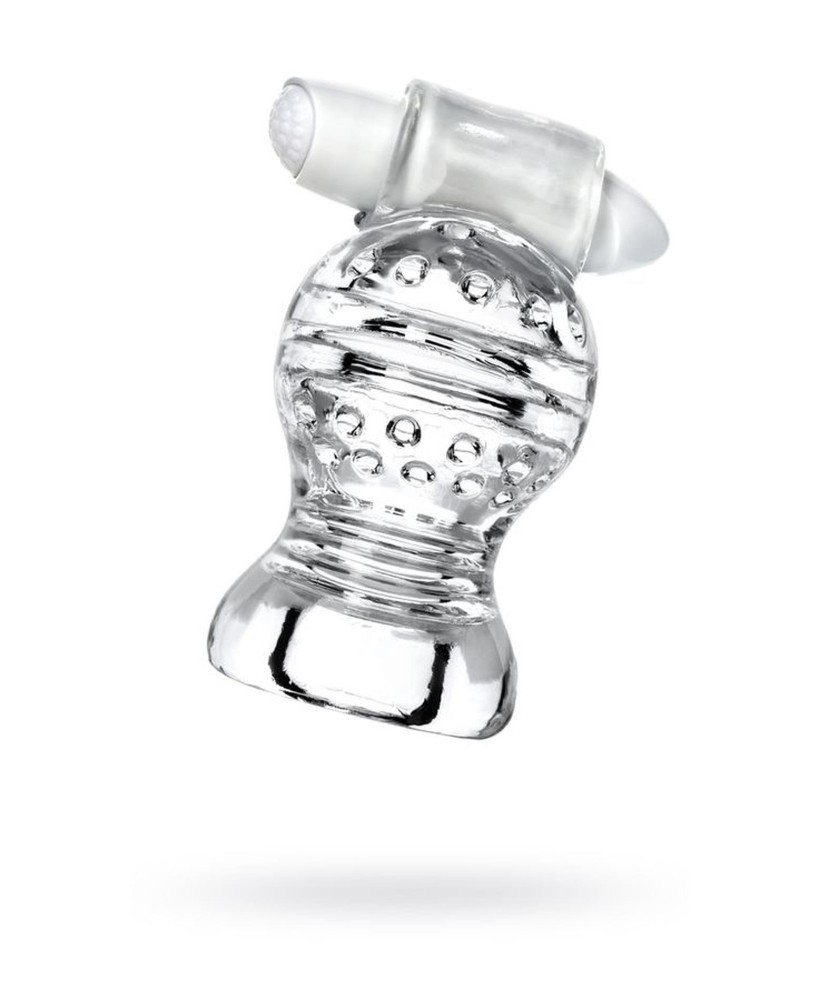 Lingam Shakti, Vibrating Masturbator, TPE, Transparent, 9 cm