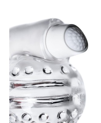 Lingam Shakti, Vibrating Masturbator, TPE, Transparent, 9 cm
