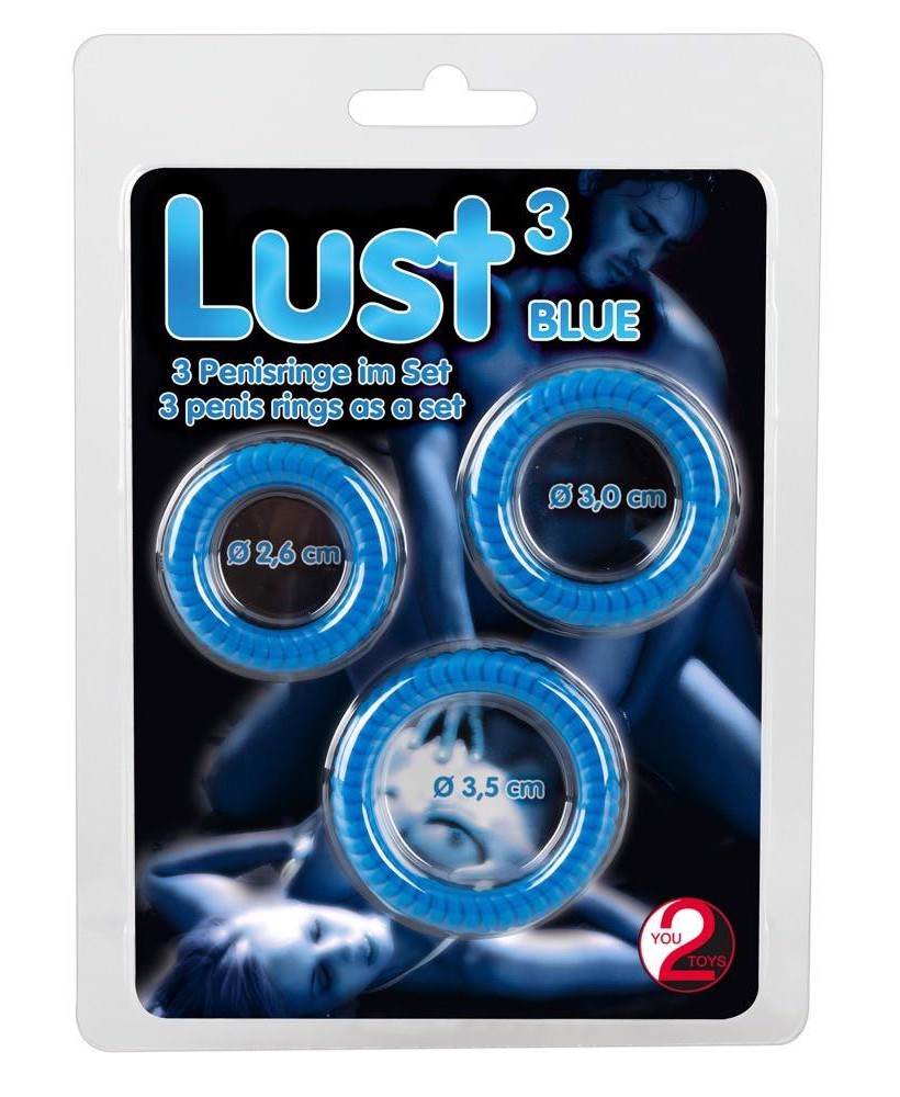 Lust 3 Cock Rings blue