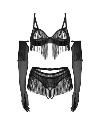 Rossay Black komplet 4-częściowy otwarty 2XL/3XL