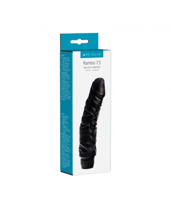 Wibrator-7,5"""""""""""""""" Perfect Pleasures Curved Veined Rambo Vibe ~ Black (2AA)