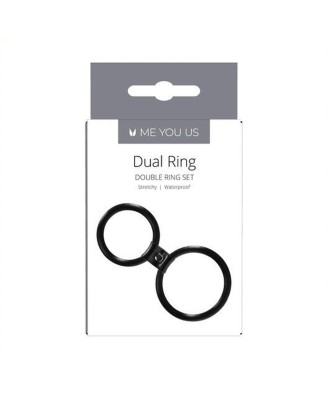 Pierścień- Me You Us Dual Ring Cock Ring Black