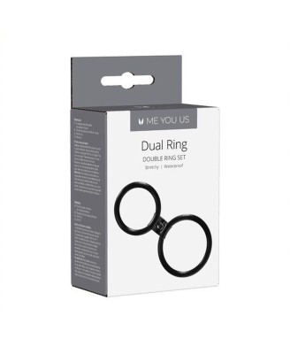 Pierścień- Me You Us Dual Ring Cock Ring Black