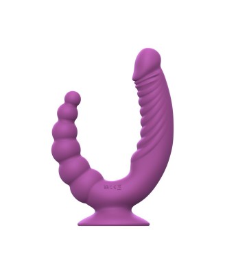 Teazers - Double Vibrator with Suction Cup and Remote - Purple