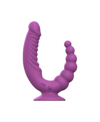 Teazers - Double Vibrator with Suction Cup and Remote - Purple