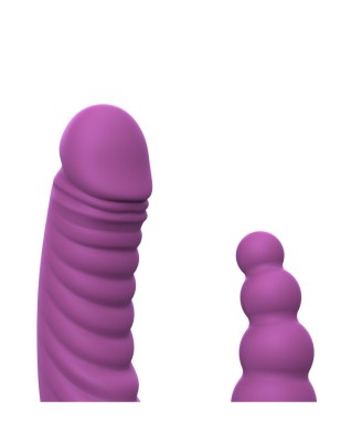 Teazers - Double Vibrator with Suction Cup and Remote - Purple