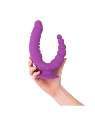 Teazers - Double Vibrator with Suction Cup and Remote - Purple