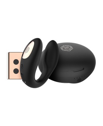 Rosy Gold – C-Shape Vibrator with Luxury Charging Case – Black