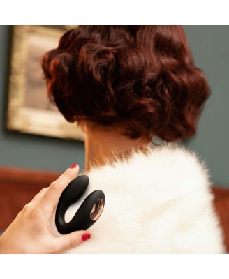 Rosy Gold – C-Shape Vibrator with Luxury Charging Case – Black