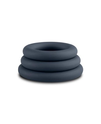 3-Piece Cock Ring Set - Grey