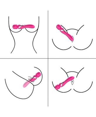 Stymulator - B - Series - Silicone Dual Massager Pulsator USB 7+7 Function (Pink)