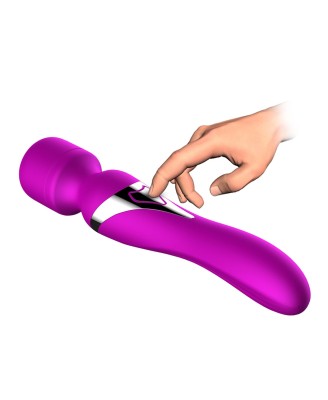 Stymulator-Silicone Dual Massager USB 7+7 Function Purple