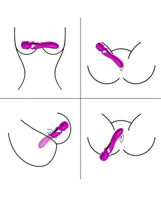 Stymulator-Silicone Dual Massager USB 7+7 Function Purple
