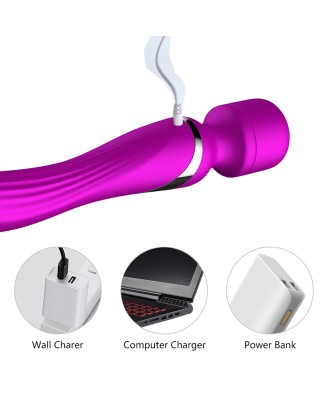 Stymulator-Silicone Dual Massager USB 7+7 Function Purple