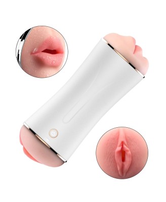 Masturbator - B - Series - Vibrating Masturbation Cup USB 10 function + Interactive Function / Double Ends