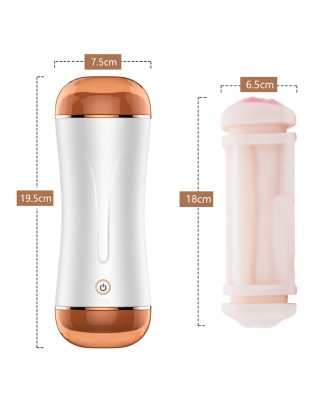 Masturbator - B - Series - Vibrating Masturbation Cup USB 10 function + Interactive Function / Double Ends
