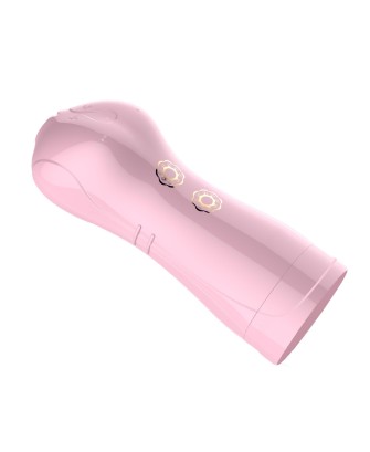 Masturbator-Vibrating and Flashing Masturbation Cup USB 7+7 Function / Talk Mode (Pink)