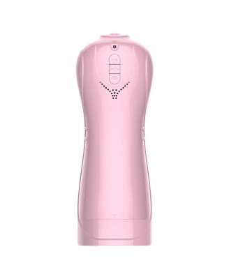 Masturbator-Vibrating and Flashing Masturbation Cup USB 7+7 Function / Talk Mode (Pink)