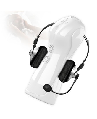 Masturbator - B - Series - Vibrating and Flashing Masturbation Cup USB 7+7 Function / Talk Mode (White)