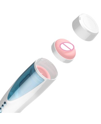 Masturbator-Vibrating, Rotating and Flashing Masturbation USB 10+10 Function / Talk Mode