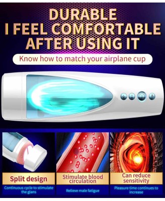 Masturbator-Vibrating, Rotating and Flashing Masturbation USB 10+10 Function / Talk Mode