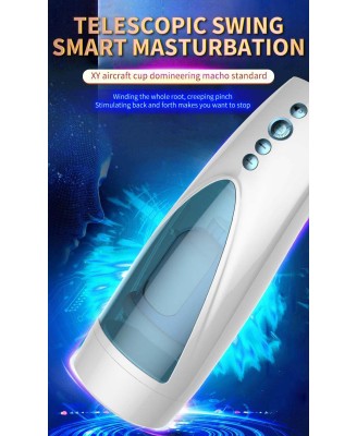 Masturbator-Vibrating, Rotating and Flashing Masturbation USB 10+10 Function / Talk Mode