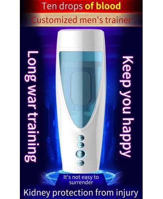 Masturbator-Vibrating, Rotating and Flashing Masturbation USB 10+10 Function / Talk Mode