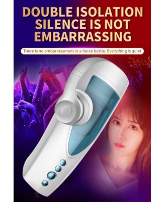 Masturbator-Vibrating, Rotating and Flashing Masturbation USB 10+10 Function / Talk Mode