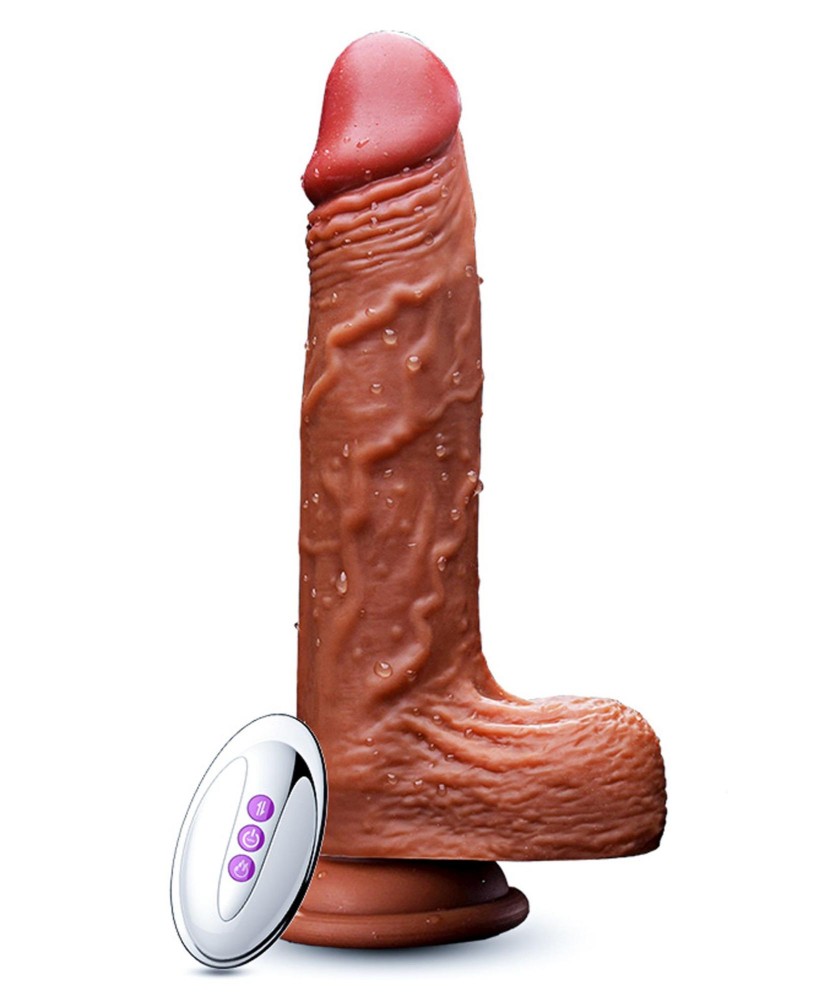 Wibrator-Silicone, Vibration 10, Rotate, Telescopic, Heating, 21cm